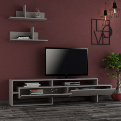 Mueble TV con estante Gara moca claro Practica Hogar
