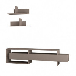 Mueble TV con estante Gara moca claro Practica Hogar