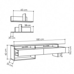 Mueble TV con estante Gara moca claro Practica Hogar