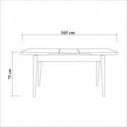 Set mesa comedor extensible y sillas (4 piezas) Vina 0900 pino atlántico Practica Hogar