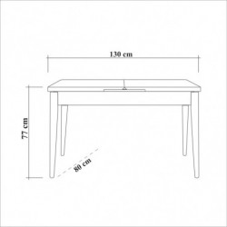 Set mesa comedor extensible y sillas (4 piezas) Vina 0900 pino atlántico Practica Hogar