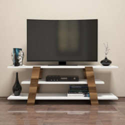 Mueble TV Flower blanco nogal Practica Hogar