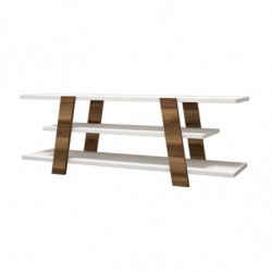 Mueble TV Flower blanco nogal Practica Hogar