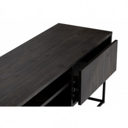 Mueble TV Escape 180 negro marrón oscuro Practica Hogar