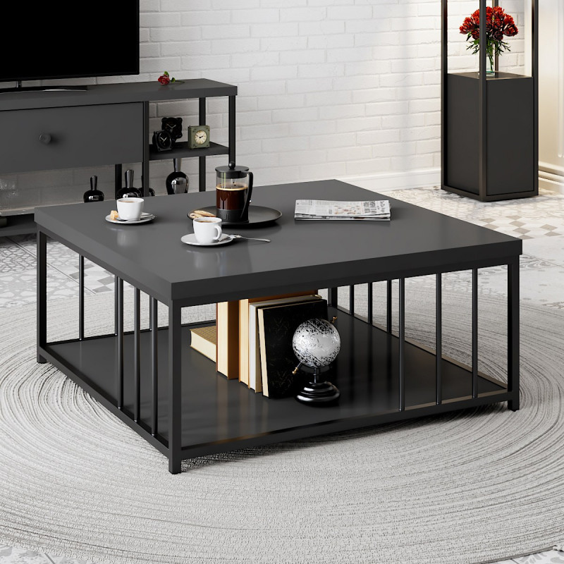Mesa de centro Zenn antracita negro Practica Hogar Mesa de centro Zenn antracita negro Practica Hogar