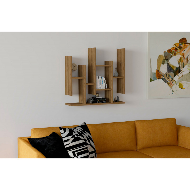 Estante de pared Flower nogal Practica Hogar Estante de pared Flower nogal Practica Hogar