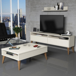 Conjunto de muebles de salón Best crema Practica Hogar
