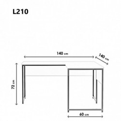 Escritorio de estudio Massası L210 blanco Practica Hogar