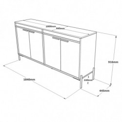 Mueble auxiliar VS5-CGA antracita gris marrón Practica Hogar