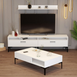 Conjunto de muebles de salón istanbul blanco Practica Hogar