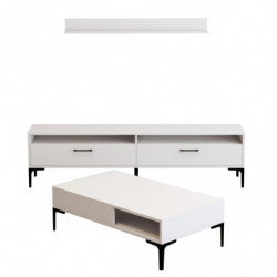 Conjunto de muebles de salón istanbul blanco Practica Hogar