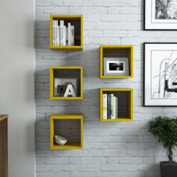 Estante de pared Box amarillo Practica Hogar
