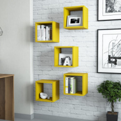 Estante de pared Box amarillo Practica Hogar