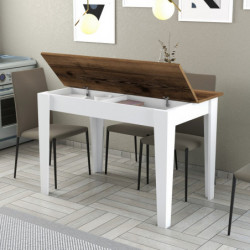 Mesa de cocina Kiev 511 blanco nogal Practica Hogar