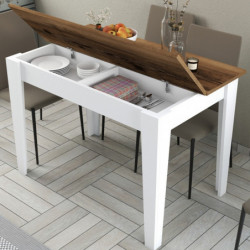 Mesa de cocina Kiev 511 blanco nogal Practica Hogar
