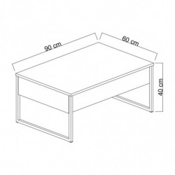 Mesa de centro Luxe blanco negro Practica Hogar