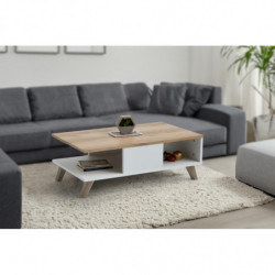 Mesa de centro SUMER O2040 roble blanco Practica Hogar