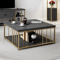 Mesa de centro Zenn dorado antracita Practica Hogar