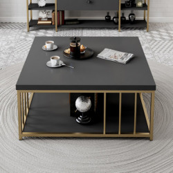 Mesa de centro Zenn dorado antracita Practica Hogar