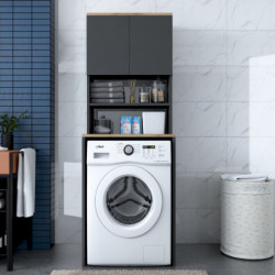 Mueble de lavadora KD101-2674 antracita nogal Practica Hogar