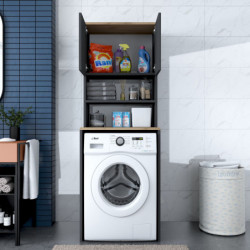 Mueble de lavadora KD101-2674 antracita nogal Practica Hogar