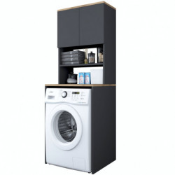 Mueble de lavadora KD101-2674 antracita nogal Practica Hogar