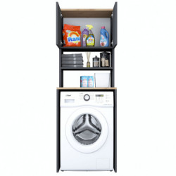 Mueble de lavadora KD101-2674 antracita nogal Practica Hogar
