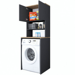 Mueble de lavadora KD101-2674 antracita nogal Practica Hogar