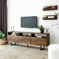 Mueble TV con estante Onda nogal Practica Hogar