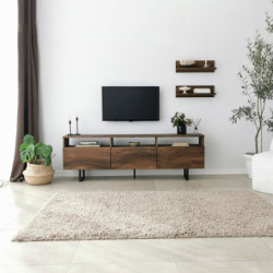Mueble TV con estante Onda nogal Practica Hogar