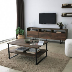 Mueble TV con estante Onda nogal Practica Hogar