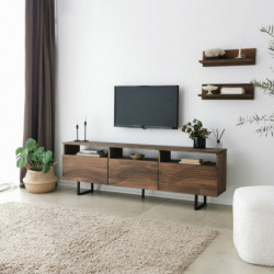 Mueble TV con estante Onda nogal Practica Hogar