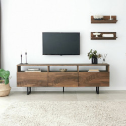 Mueble TV con estante Onda nogal Practica Hogar