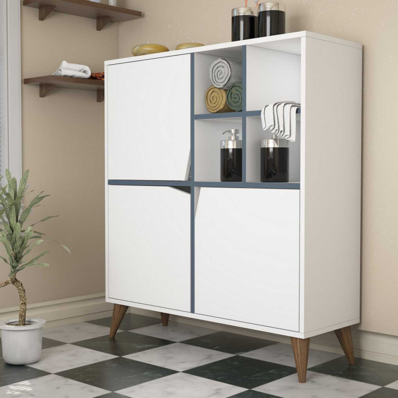 Mueble auxiliar Pulse blanco azul Practica Hogar Mueble auxiliar Pulse blanco azul Practica Hogar