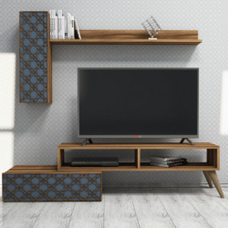 Mueble TV con estante Planet calcedonia nogal Practica Hogar