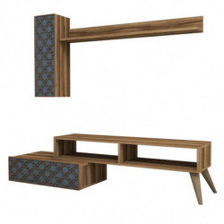 Mueble TV con estante Planet calcedonia nogal Practica Hogar