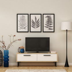Mueble TV Leni Roble Zafiro Blanco Practica Hogar