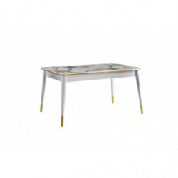 Mesa de comedor extensible Flora-1113 dorado blanco Practica Hogar