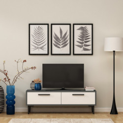 Mueble TV Leni Antracita Blanco Practica Hogar