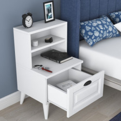 Mesita de noche BD105-2785 blanco Practica Hogar