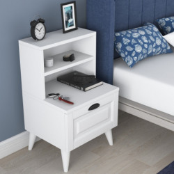Mesita de noche BD105-2785 blanco Practica Hogar