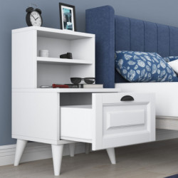 Mesita de noche BD105-2785 blanco Practica Hogar