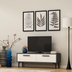 Mueble TV Leni Antracita Blanco Practica Hogar