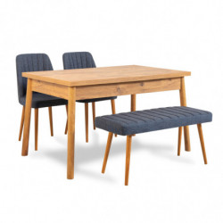 Set mesa y sillas (4 piezas) Costa Atlantic pino atlántico azul marino Practica Hogar