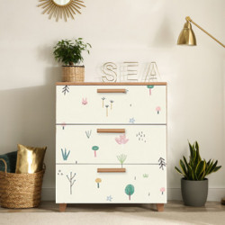 Cómoda Leva Gravis Jungle pino atlántico blanco Practica Hogar