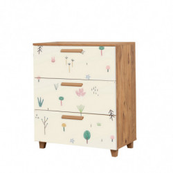Cómoda Leva Gravis Jungle pino atlántico blanco Practica Hogar