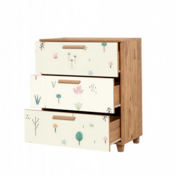 Cómoda Leva Gravis Jungle pino atlántico blanco Practica Hogar