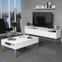 Conjunto de muebles de salón Best blanco Practica Hogar