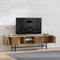 Mueble TV Pedro roble negro Practica Hogar