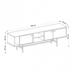 Mueble TV Pedro roble negro Practica Hogar
